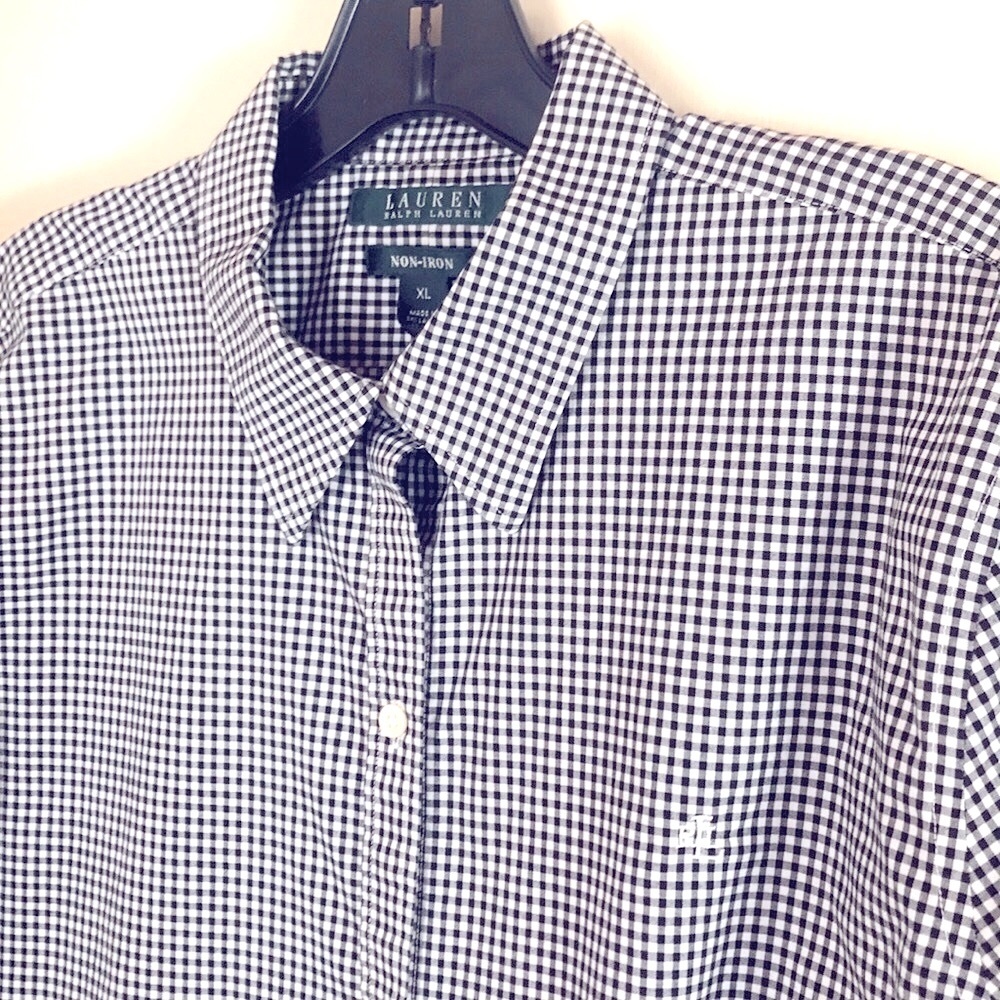 Ralph Lauren Gingham Button Down Blouse